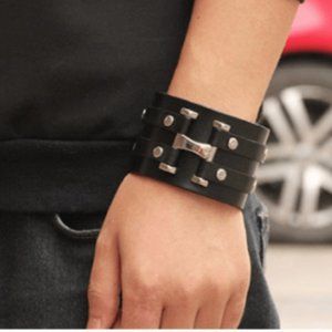 Wide Cuff Leather Bracelet